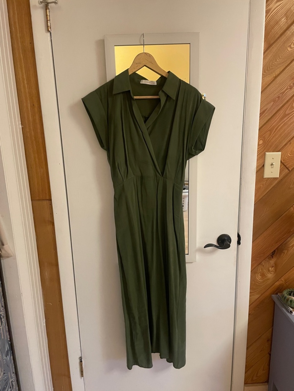 Mango Olive Green Dress